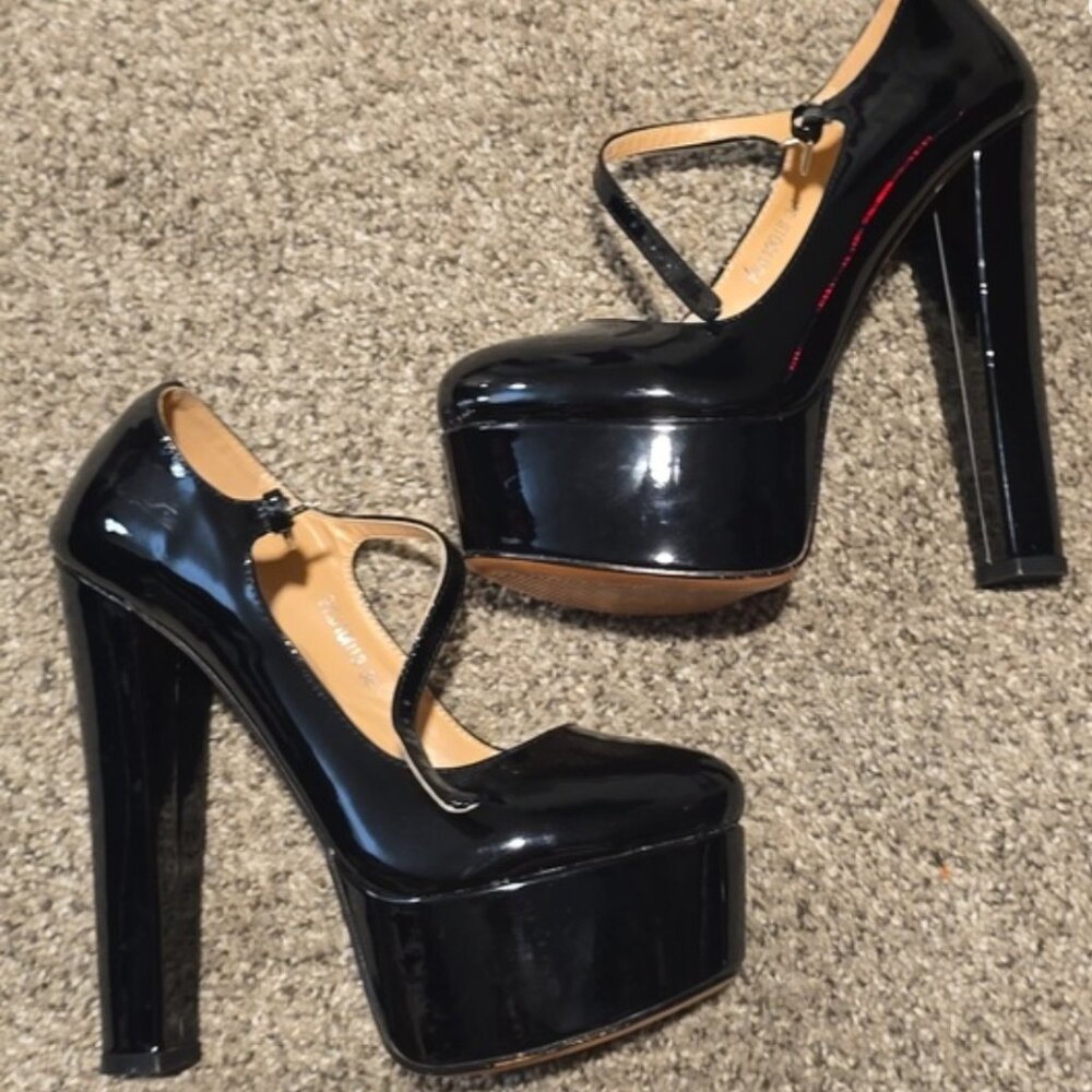 Sexy Black Mary Jane Heels